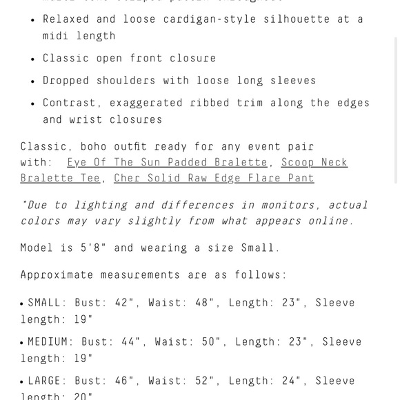 Three Birds Nest cardigan sweater! Like New! - Picture 6 of 6